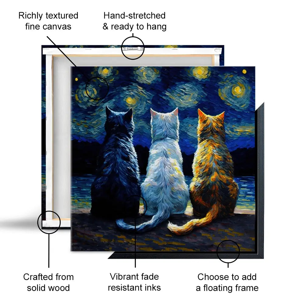 Van Gogh Three Cats Oversized Canvas Print Van Gogh Three Cats Oversized Canvas Print wall art product Svetlana Aleynikova