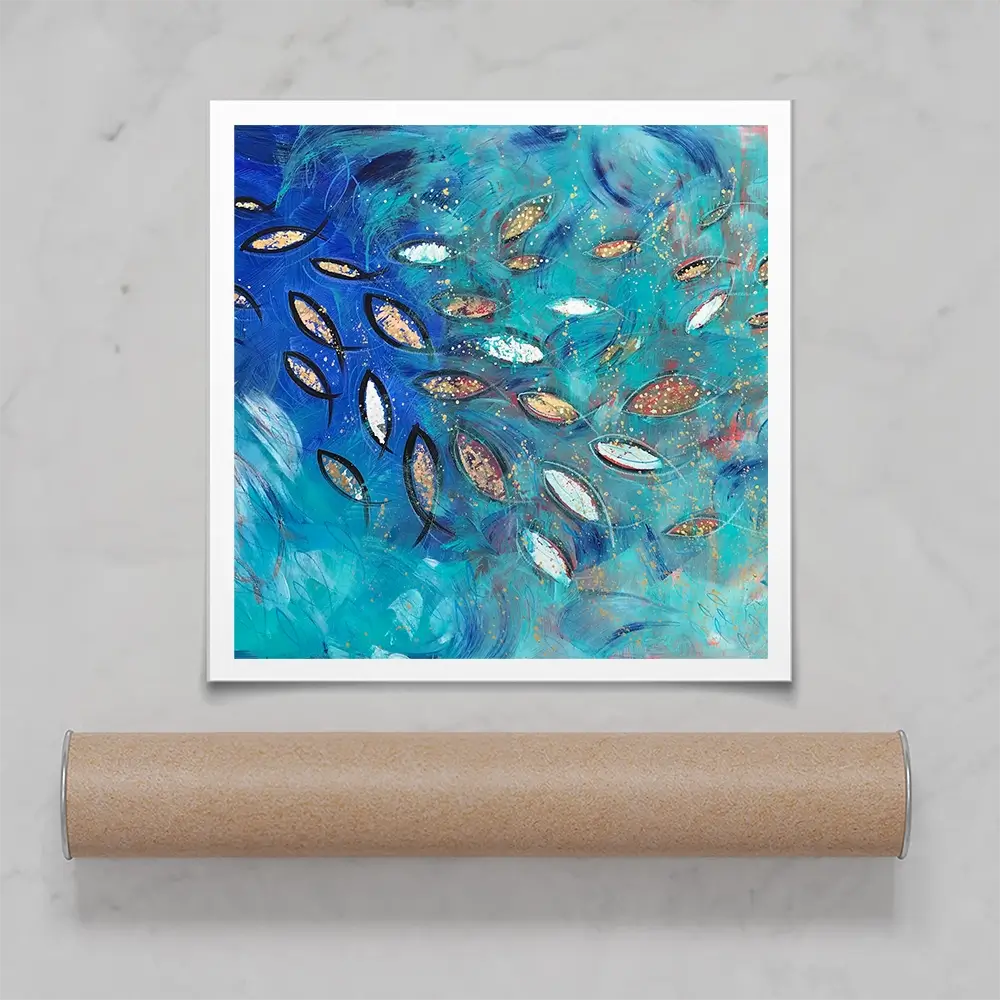 Very Fishy Square Art Print Very Fishy Square Art Print wall art product Jane Brookshaw