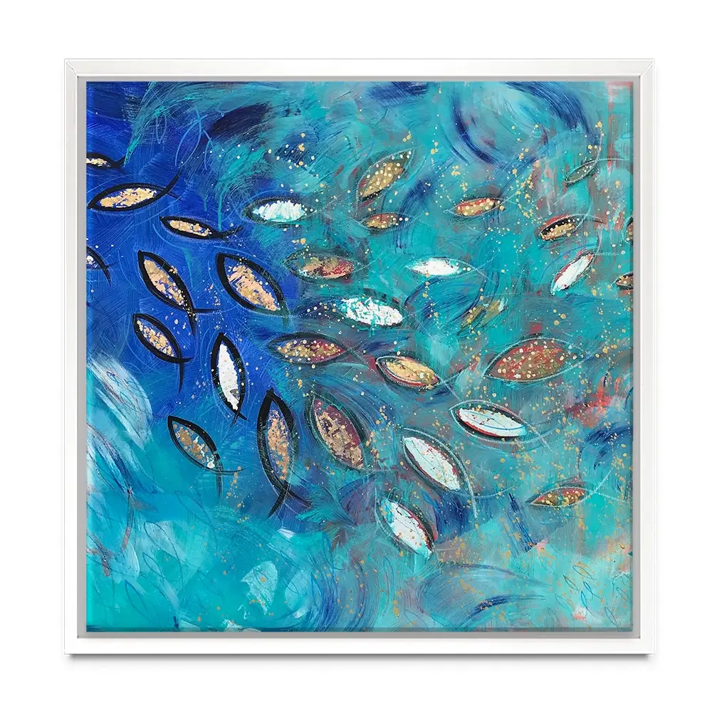Very Fishy Square Canvas Print Very Fishy Square Canvas Print wall art product Jane Brookshaw
