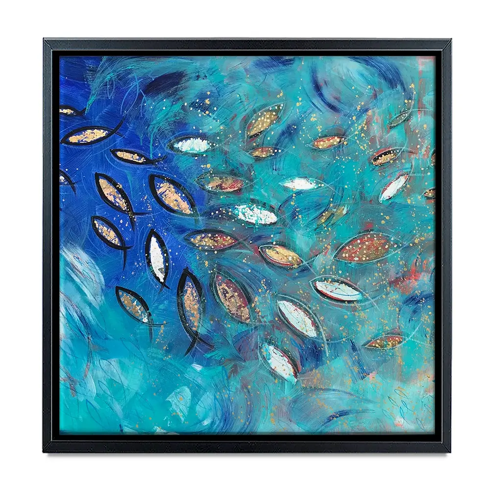Very Fishy Square Canvas Print Very Fishy Square Canvas Print wall art product Jane Brookshaw