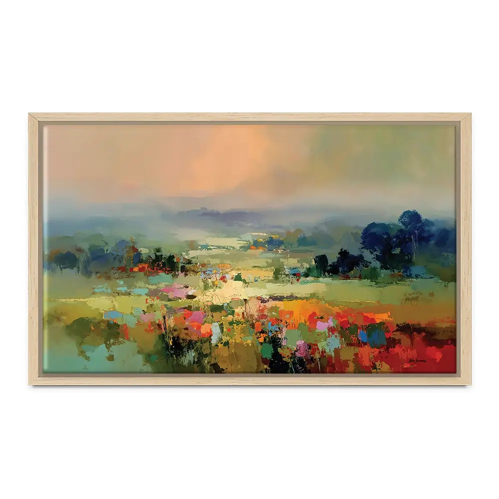 Vibrant Abstract Fields And Soft Pastel Sky Canvas Print Vibrant Abstract Fields And Soft Pastel Sky Canvas Print wall art product Leon Devenice