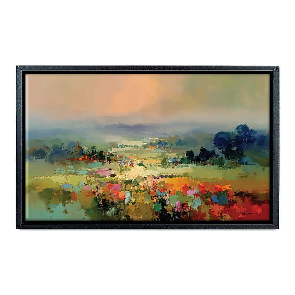 Vibrant Abstract Fields And Soft Pastel Sky Canvas Print Vibrant Abstract Fields And Soft Pastel Sky Canvas Print wall art product Leon Devenice