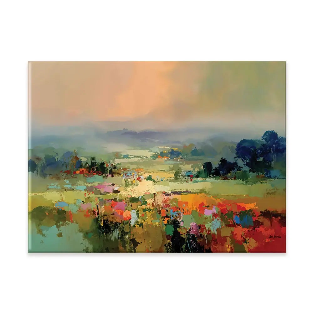 Vibrant Abstract Fields And Soft Pastel Sky Canvas Print Vibrant Abstract Fields And Soft Pastel Sky Canvas Print wall art product Leon Devenice