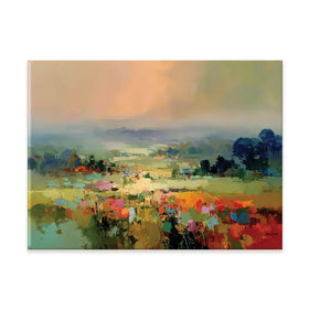 Vibrant Abstract Fields And Soft Pastel Sky Canvas Print Vibrant Abstract Fields And Soft Pastel Sky Canvas Print wall art product Leon Devenice