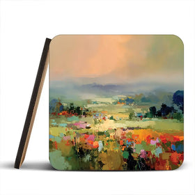 Vibrant Abstract Fields And Soft Pastel Sky Coaster Set Vibrant Abstract Fields And Soft Pastel Sky Coaster Set wall art product Art Print Shop