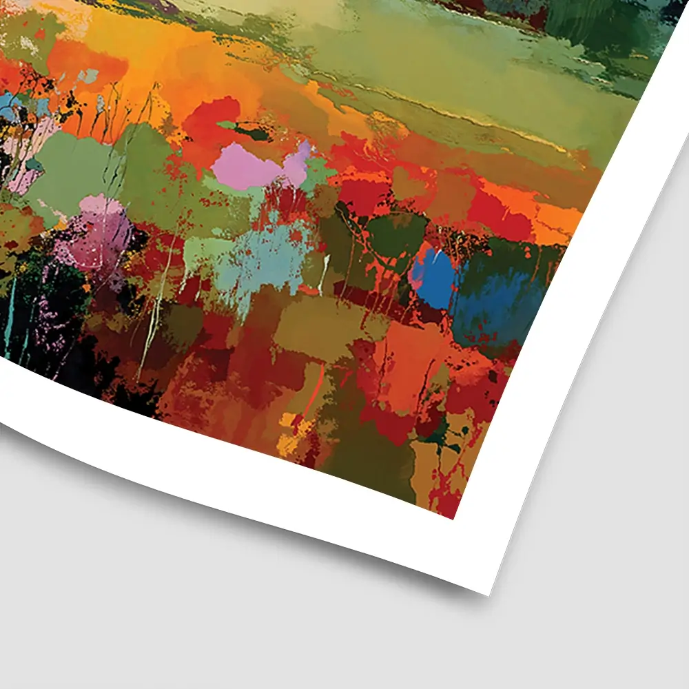 Vibrant Abstract Fields And Soft Pastel Sky Square Art Print Vibrant Abstract Fields And Soft Pastel Sky Square Art Print wall art product Art Print Shop