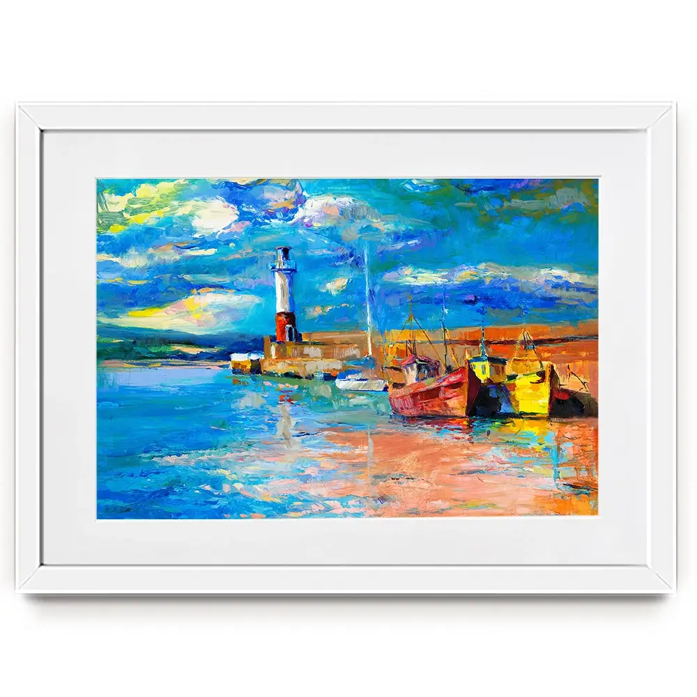 Vibrant Lighthouse Framed Art Print Vibrant Lighthouse Framed Art Print wall art product Boyan Dimitrov / Shutterstock