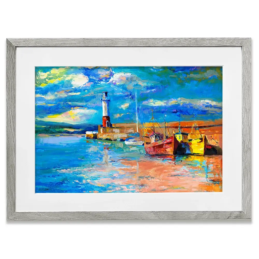 Vibrant Lighthouse Framed Art Print Vibrant Lighthouse Framed Art Print wall art product Boyan Dimitrov / Shutterstock