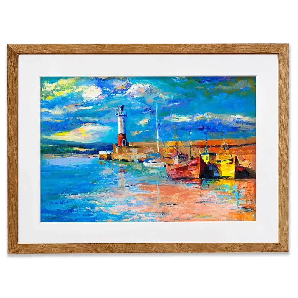 Vibrant Lighthouse Framed Art Print Vibrant Lighthouse Framed Art Print wall art product Boyan Dimitrov / Shutterstock