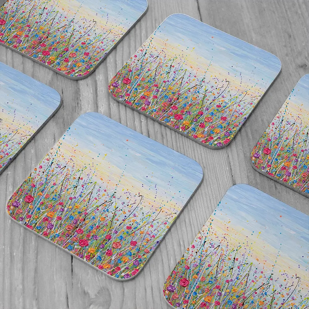 Vibrant Meadow Coaster Set Vibrant Meadow Coaster Set wall art product Art Print Shop