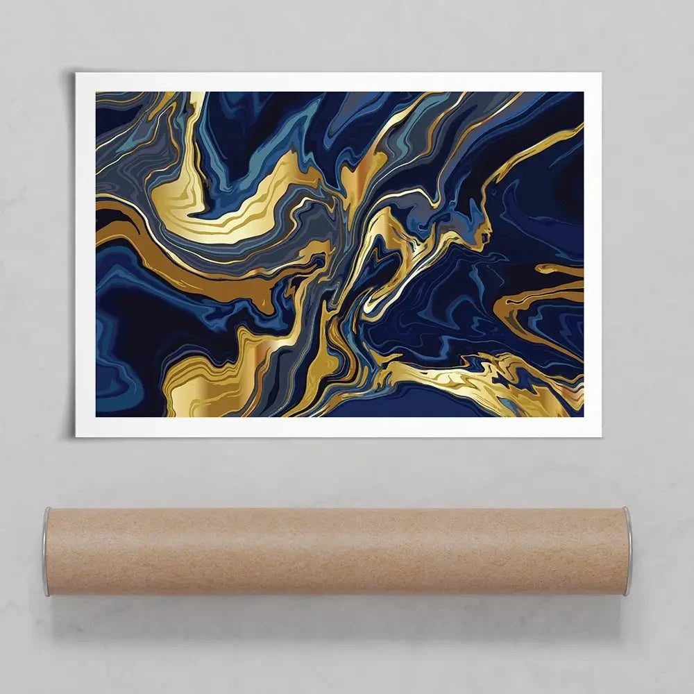 Vibrant Navy Marble Art Print Vibrant Navy Marble Art Print | Vibrant Navy Marble Artwork wall art product vectortwins / Shutterstock