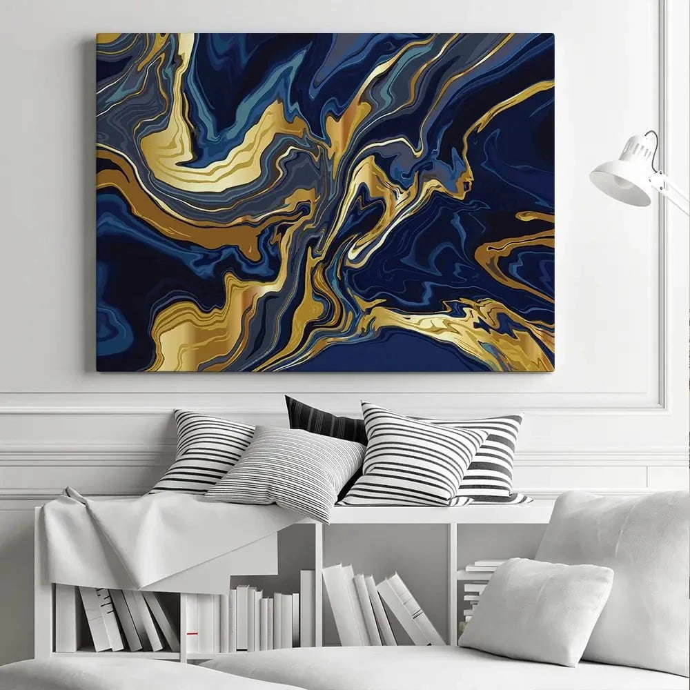Vibrant Navy Marble Canvas Print Vibrant Navy Marble Canvas Print | Vibrant Navy Marble Artwork wall art product vectortwins / Shutterstock
