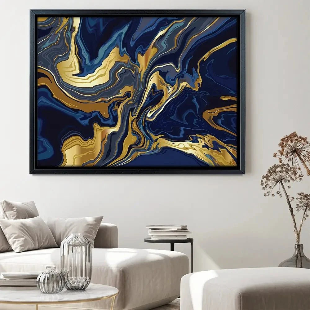 Vibrant Navy Marble Canvas Print Vibrant Navy Marble Canvas Print | Vibrant Navy Marble Artwork wall art product vectortwins / Shutterstock