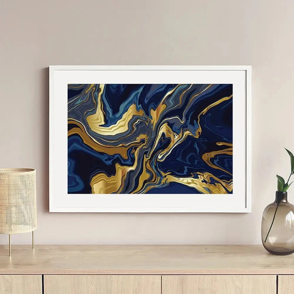 Vibrant Navy Marble Framed Art Print Vibrant Navy Marble Framed Art Print | Vibrant Navy Marble Artwork wall art product vectortwins / Shutterstock