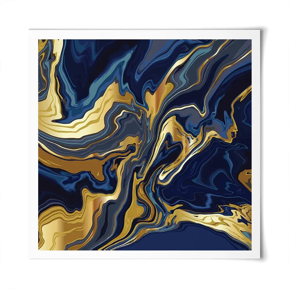 Vibrant Navy Marble Square Art Print Vibrant Navy Marble Square Art Print wall art product Art Print Shop