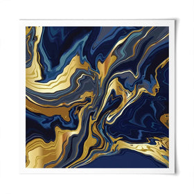 Vibrant Navy Marble Square Art Print Vibrant Navy Marble Square Art Print wall art product Art Print Shop