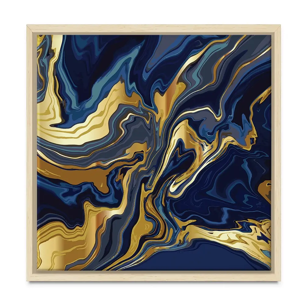 Vibrant Navy Marble Square Canvas Print Vibrant Navy Marble Square Canvas Print wall art product Art Print Shop