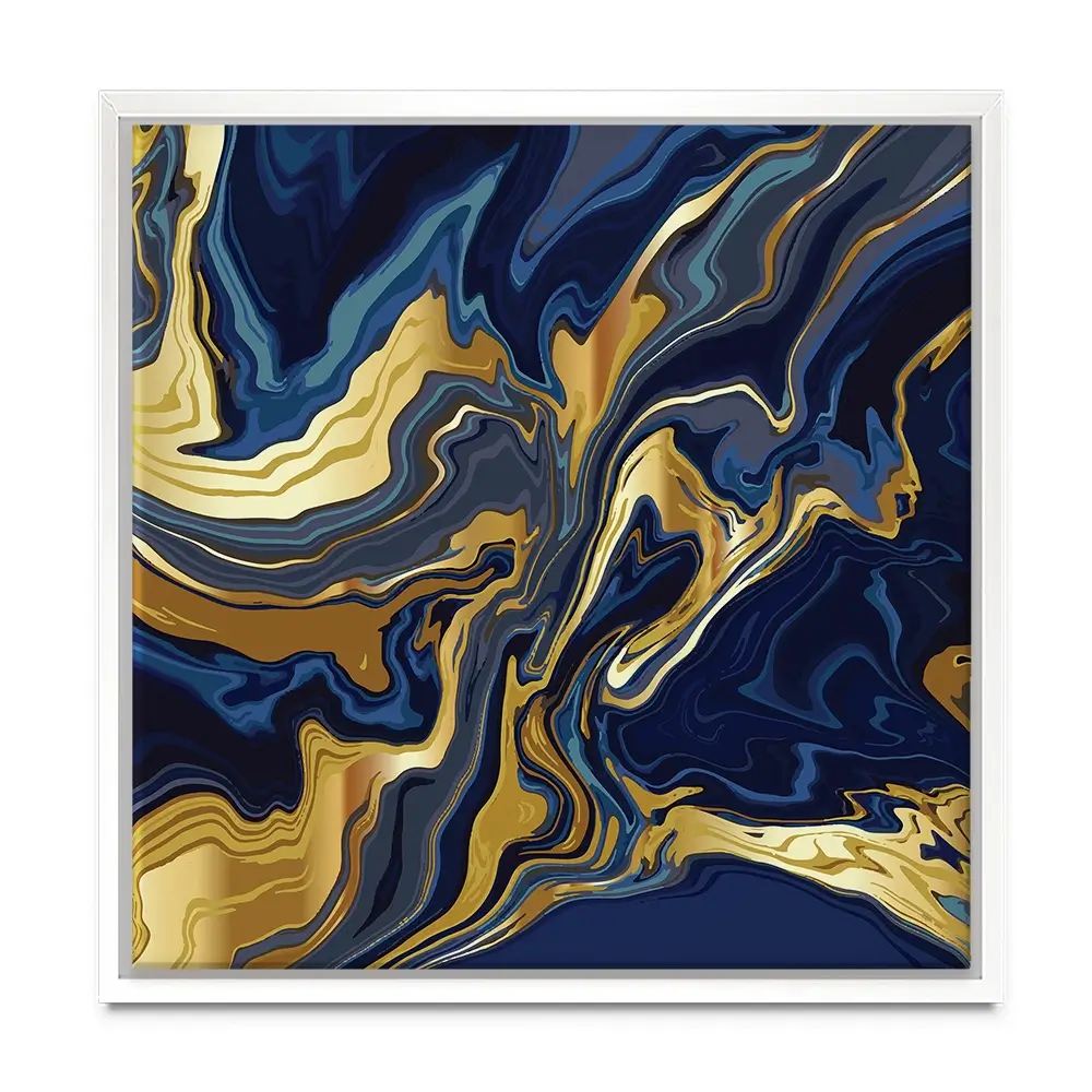Vibrant Navy Marble Square Canvas Print Vibrant Navy Marble Square Canvas Print wall art product Art Print Shop