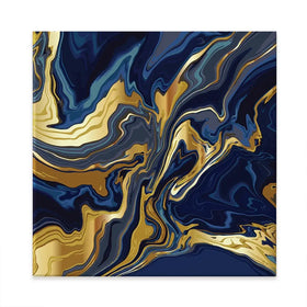 Vibrant Navy Marble Square Canvas Print Vibrant Navy Marble Square Canvas Print wall art product Art Print Shop