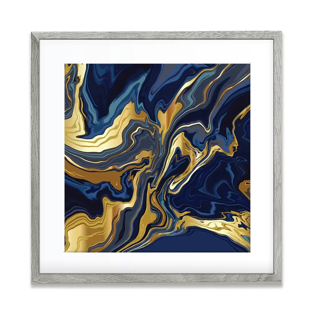 Vibrant Navy Marble Square Framed Art Print Vibrant Navy Marble Square Framed Art Print wall art product Art Print Shop