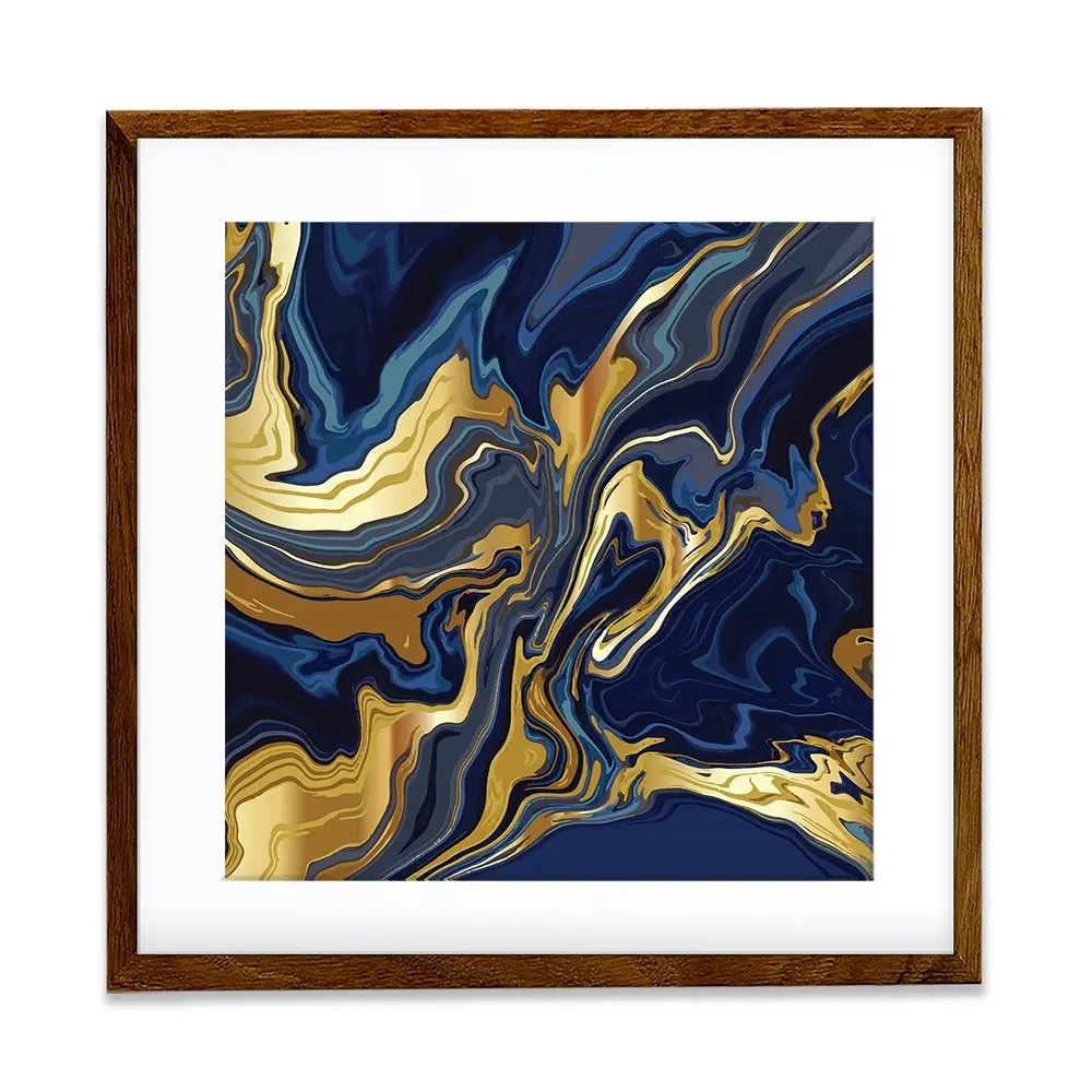 Vibrant Navy Marble Square Framed Art Print Vibrant Navy Marble Square Framed Art Print wall art product Art Print Shop