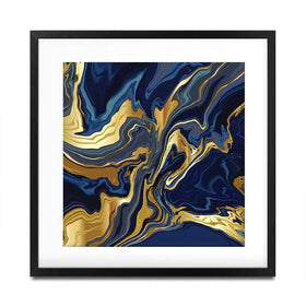 Vibrant Navy Marble Square Framed Art Print Vibrant Navy Marble Square Framed Art Print wall art product Art Print Shop