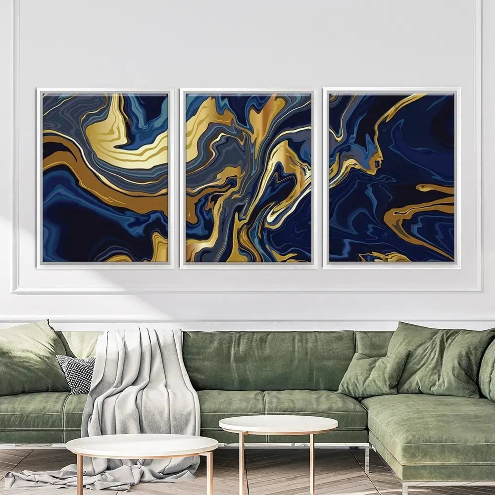 Vibrant Navy Marble Trio Canvas Print Vibrant Navy Marble Trio Canvas Print | Vibrant Navy Marble Trio Art wall art product vectortwins / Shutterstock