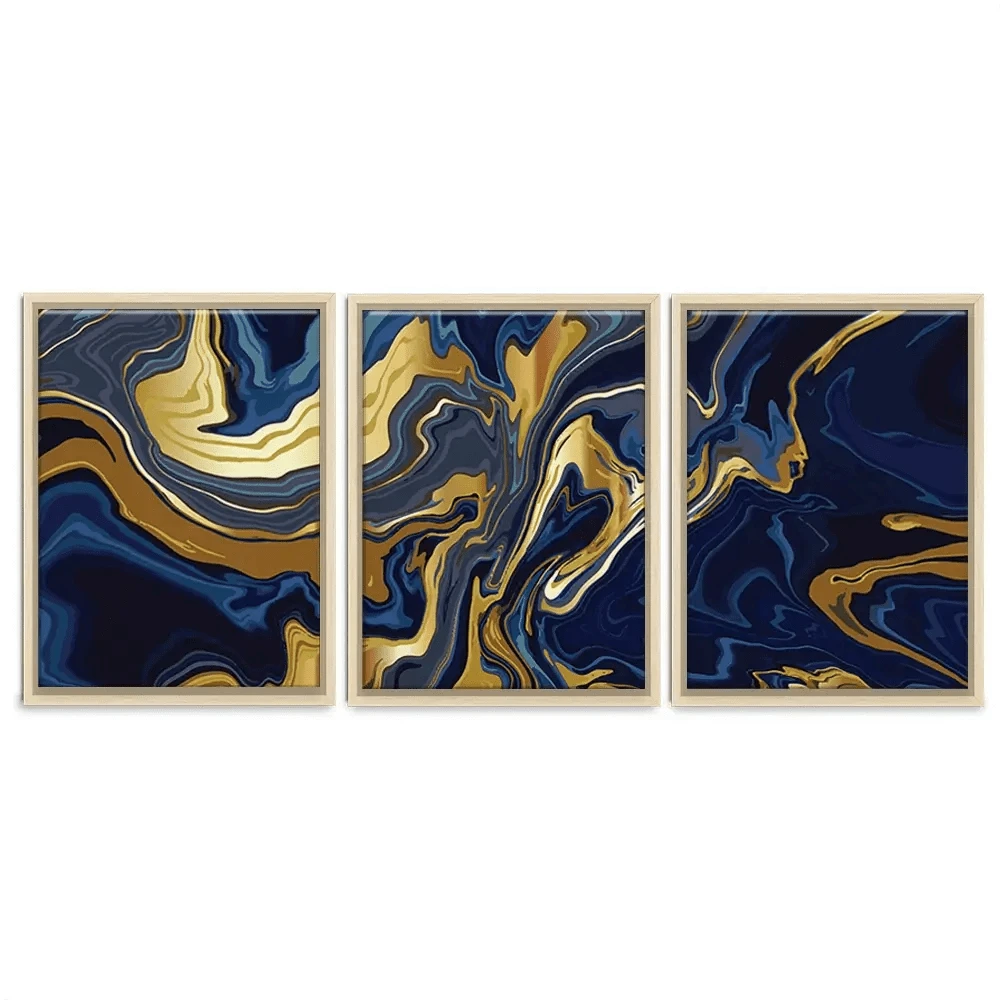 Vibrant Navy Marble Trio Canvas Print Vibrant Navy Marble Trio Canvas Print | Vibrant Navy Marble Trio Art wall art product vectortwins / Shutterstock