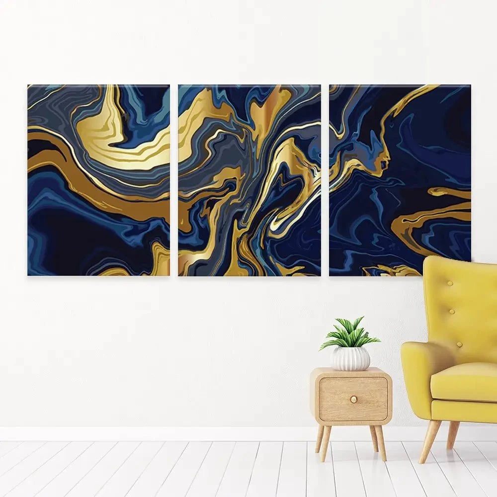 Vibrant Navy Marble Trio Canvas Print Vibrant Navy Marble Trio Canvas Print | Vibrant Navy Marble Trio Art wall art product vectortwins / Shutterstock