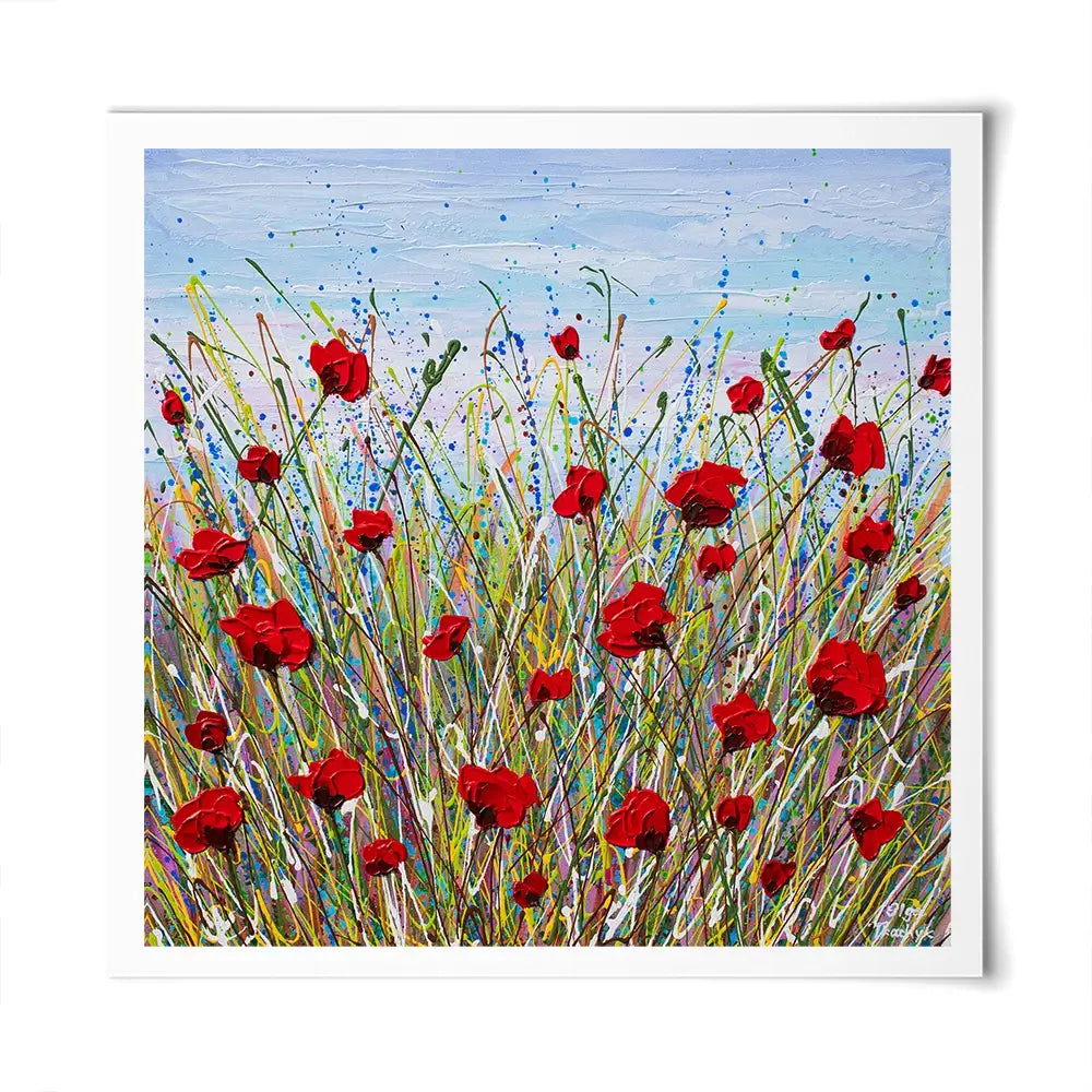 Vibrant Poppies Square Art Print Vibrant Poppies Square Art Print wall art product Olga Tkachyk