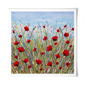 Vibrant Poppies Square Art Print Vibrant Poppies Square Art Print wall art product Olga Tkachyk