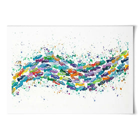 Vibrant School Of Fish Art Print Vibrant School Of Fish Art Print wall art product Emma LC Art