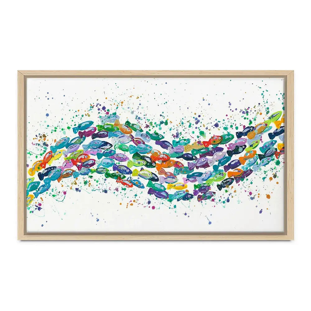 Vibrant School Of Fish Canvas Print Vibrant School Of Fish Canvas Print wall art product Emma LC Art