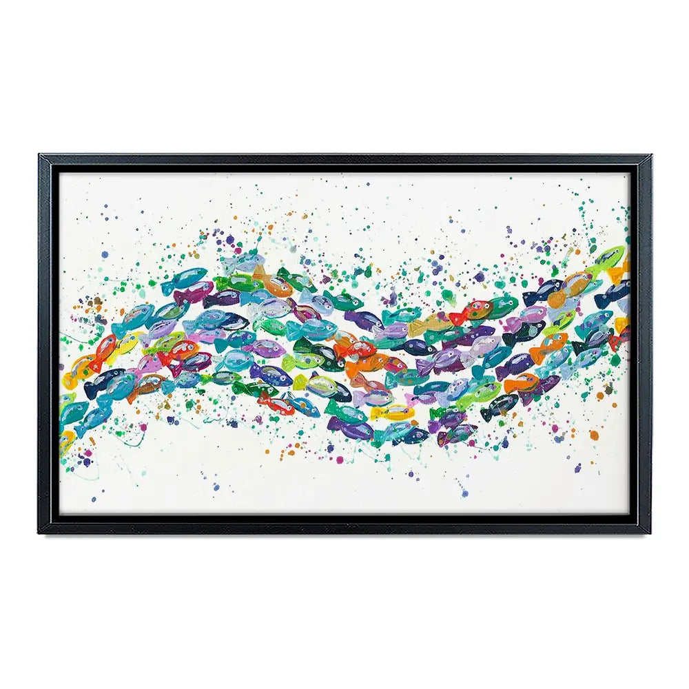 Vibrant School Of Fish Canvas Print Vibrant School Of Fish Canvas Print wall art product Emma LC Art