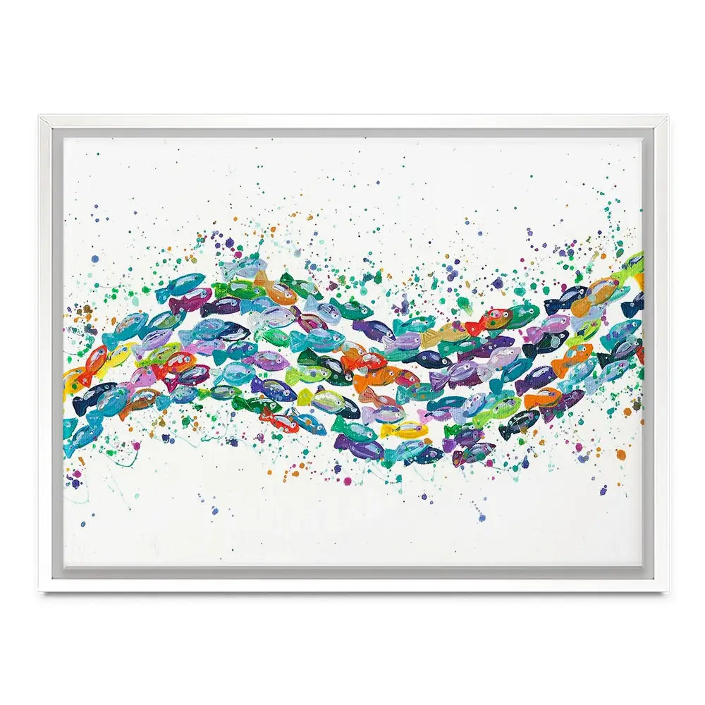 Vibrant School Of Fish Canvas Print Vibrant School Of Fish Canvas Print wall art product Emma LC Art