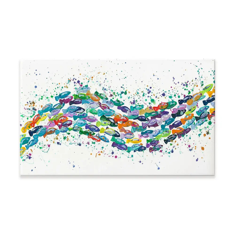 Vibrant School Of Fish Canvas Print Vibrant School Of Fish Canvas Print wall art product Emma LC Art