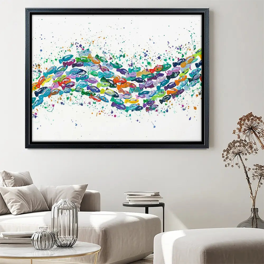 Vibrant School Of Fish Canvas Print Vibrant School Of Fish Canvas Print wall art product Emma LC Art