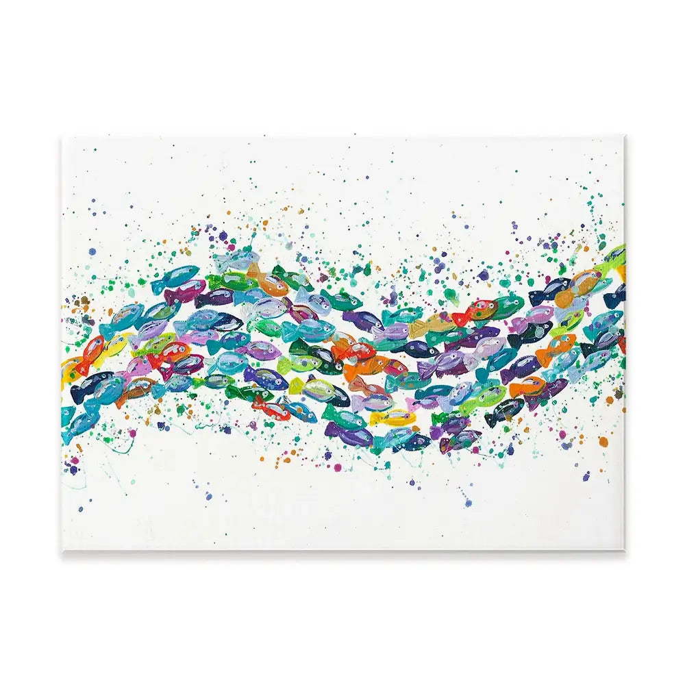Vibrant School Of Fish Canvas Print Vibrant School Of Fish Canvas Print wall art product Emma LC Art