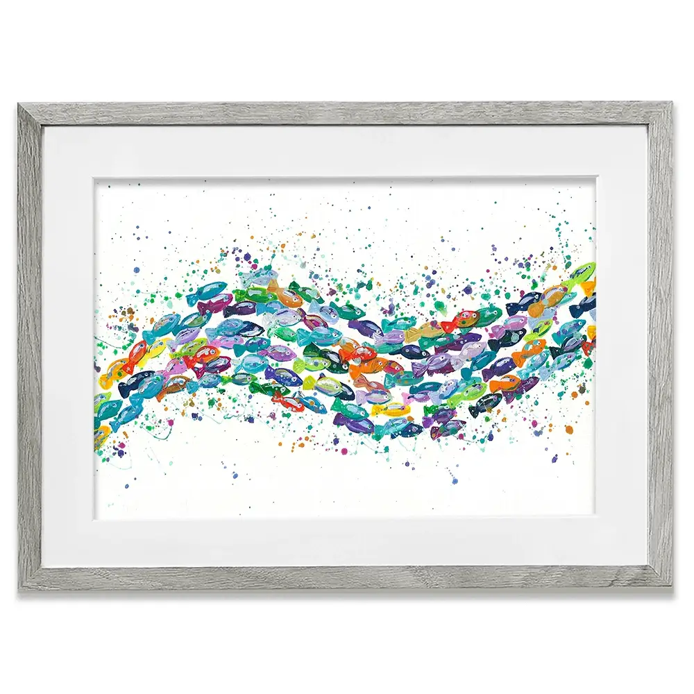 Vibrant School Of Fish Framed Art Print Vibrant School Of Fish Framed Art Print wall art product Emma LC Art