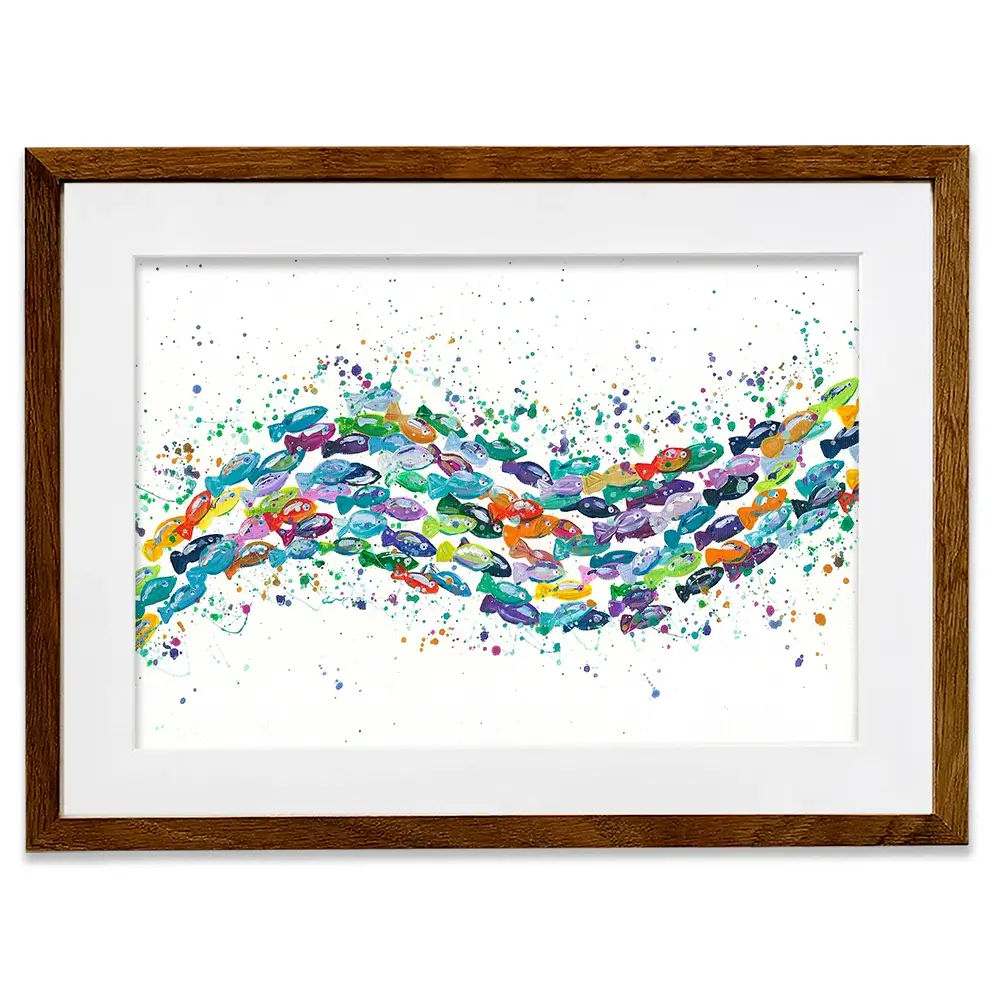 Vibrant School Of Fish Framed Art Print Vibrant School Of Fish Framed Art Print wall art product Emma LC Art