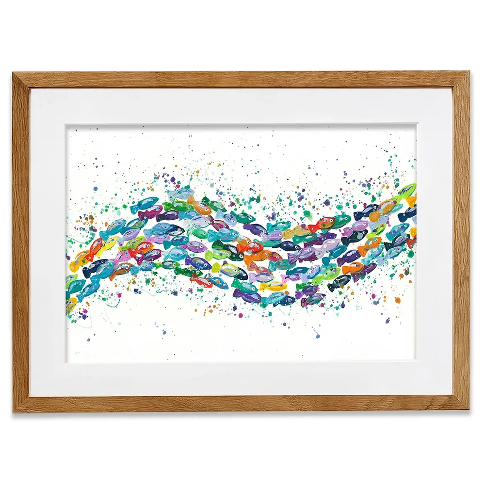 Vibrant School Of Fish Framed Art Print Vibrant School Of Fish Framed Art Print wall art product Emma LC Art
