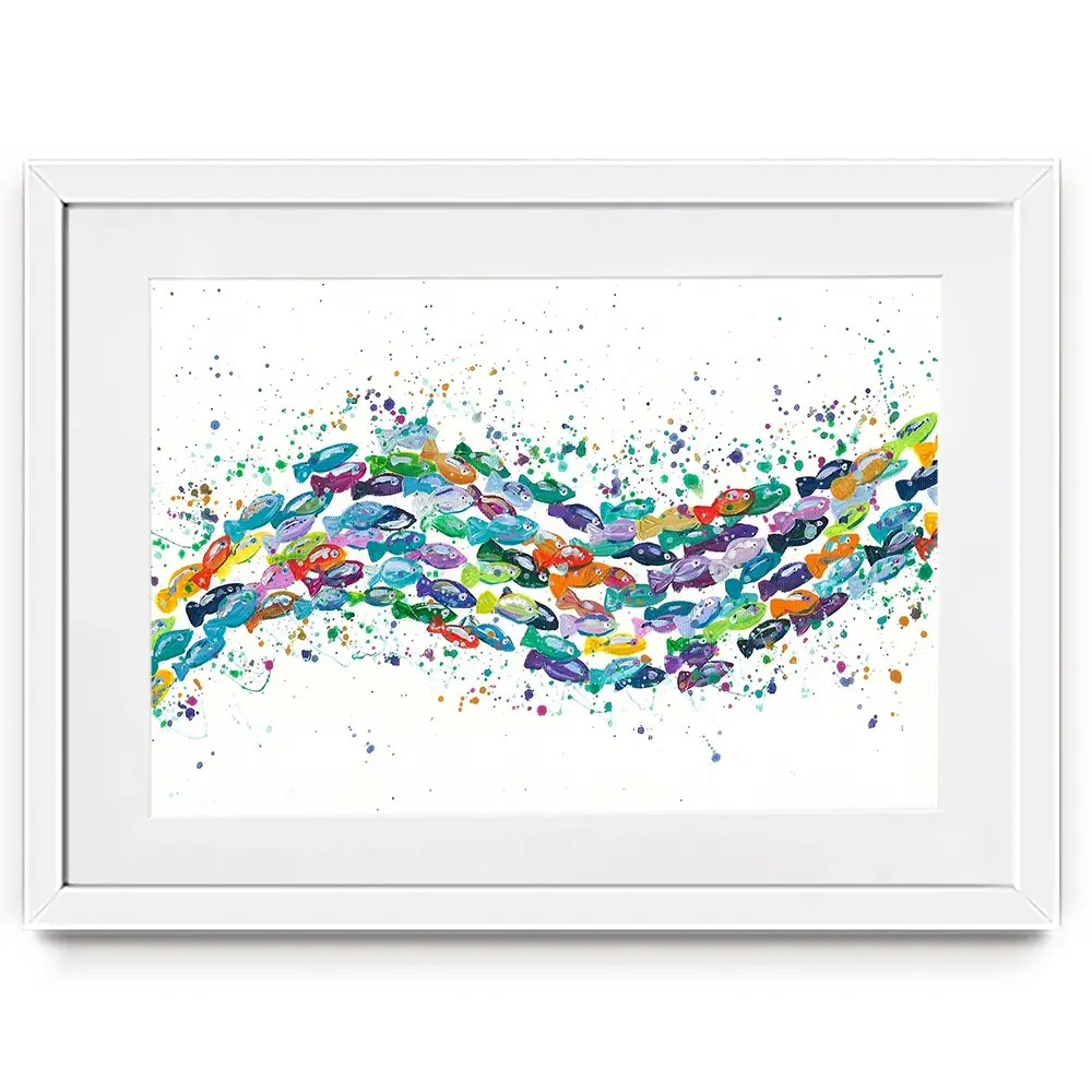 Vibrant School Of Fish Framed Art Print Vibrant School Of Fish Framed Art Print wall art product Emma LC Art