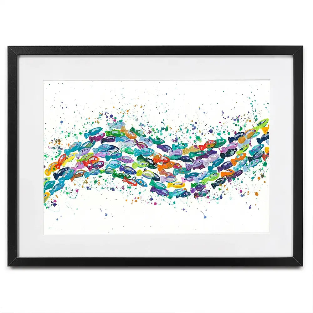 Vibrant School Of Fish Framed Art Print Vibrant School Of Fish Framed Art Print wall art product Emma LC Art