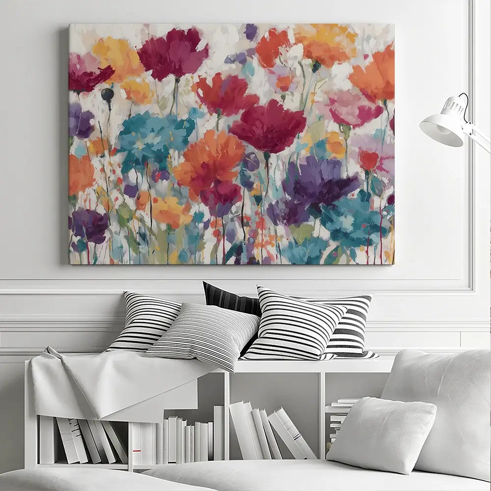 Vibrant Wildflower Field Canvas Print Vibrant Wildflower Field Canvas Print wall art product Chromatic Storm Studio
