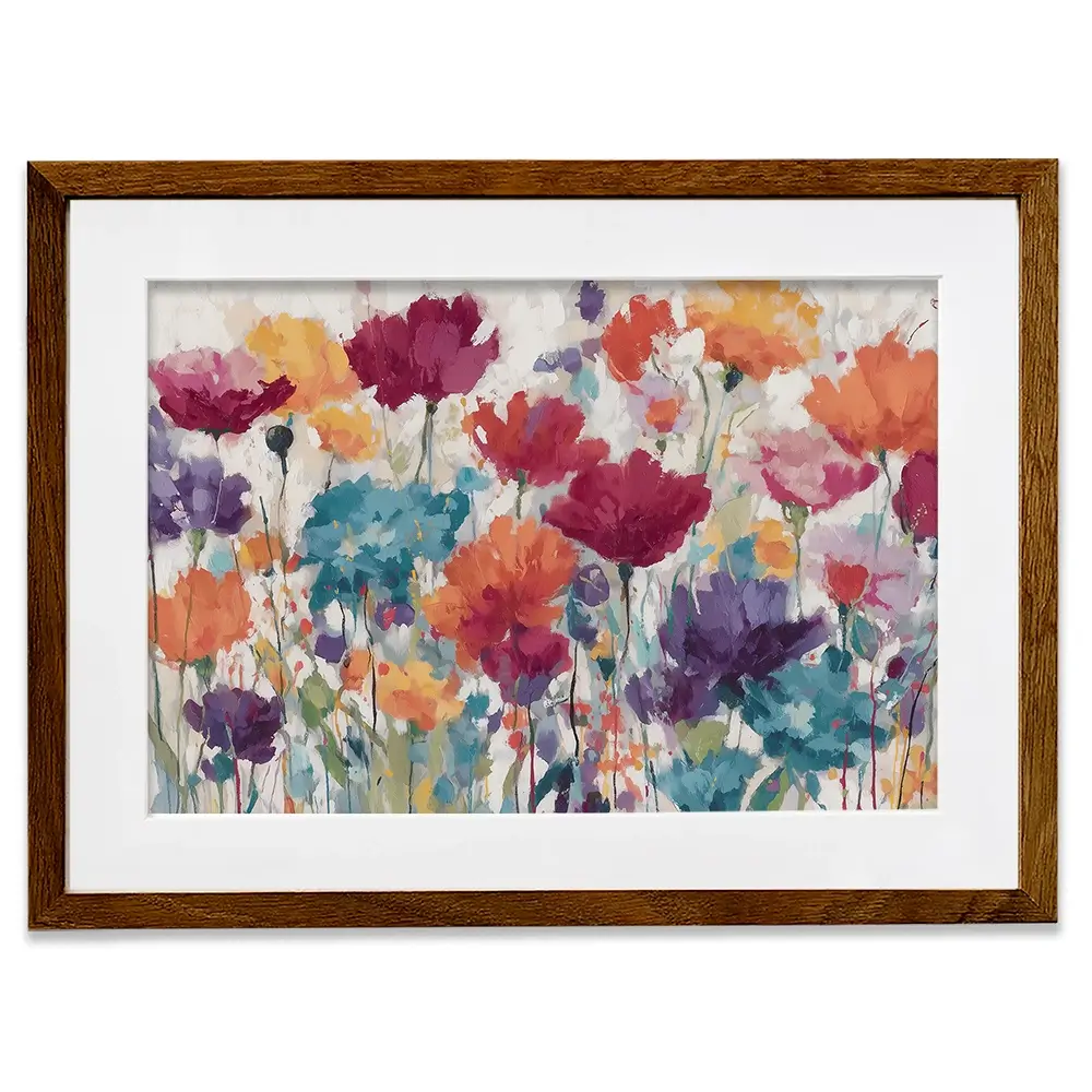 Vibrant Wildflower Field Framed Art Print Vibrant Wildflower Field Framed Art Print wall art product Chromatic Storm Studio
