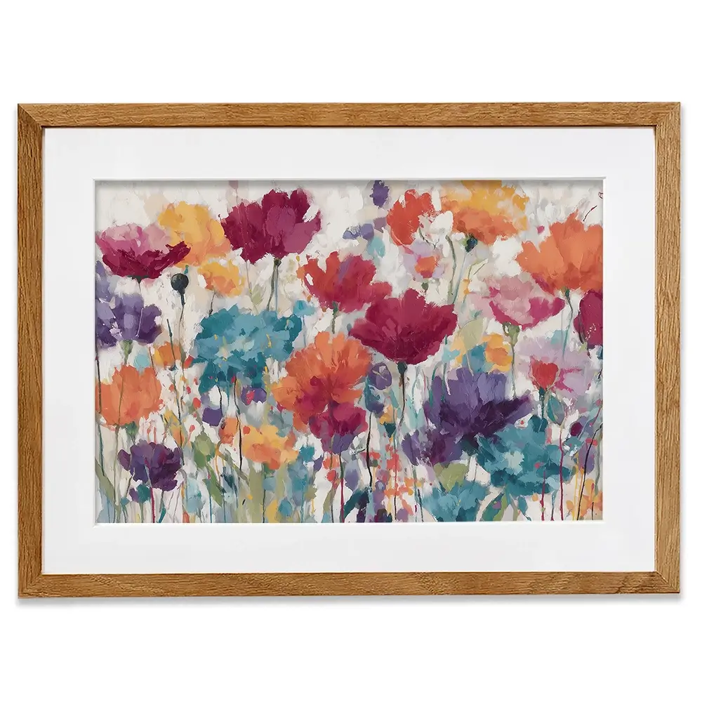 Vibrant Wildflower Field Framed Art Print Vibrant Wildflower Field Framed Art Print wall art product Chromatic Storm Studio