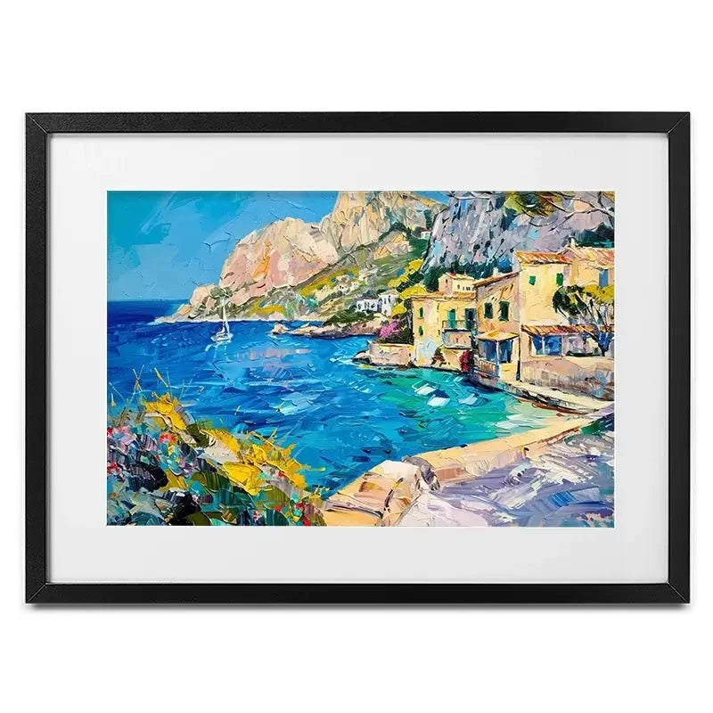 Village By The Sea Framed Art Print Village By The Sea Framed Art Print wall art product Elena Avanesova