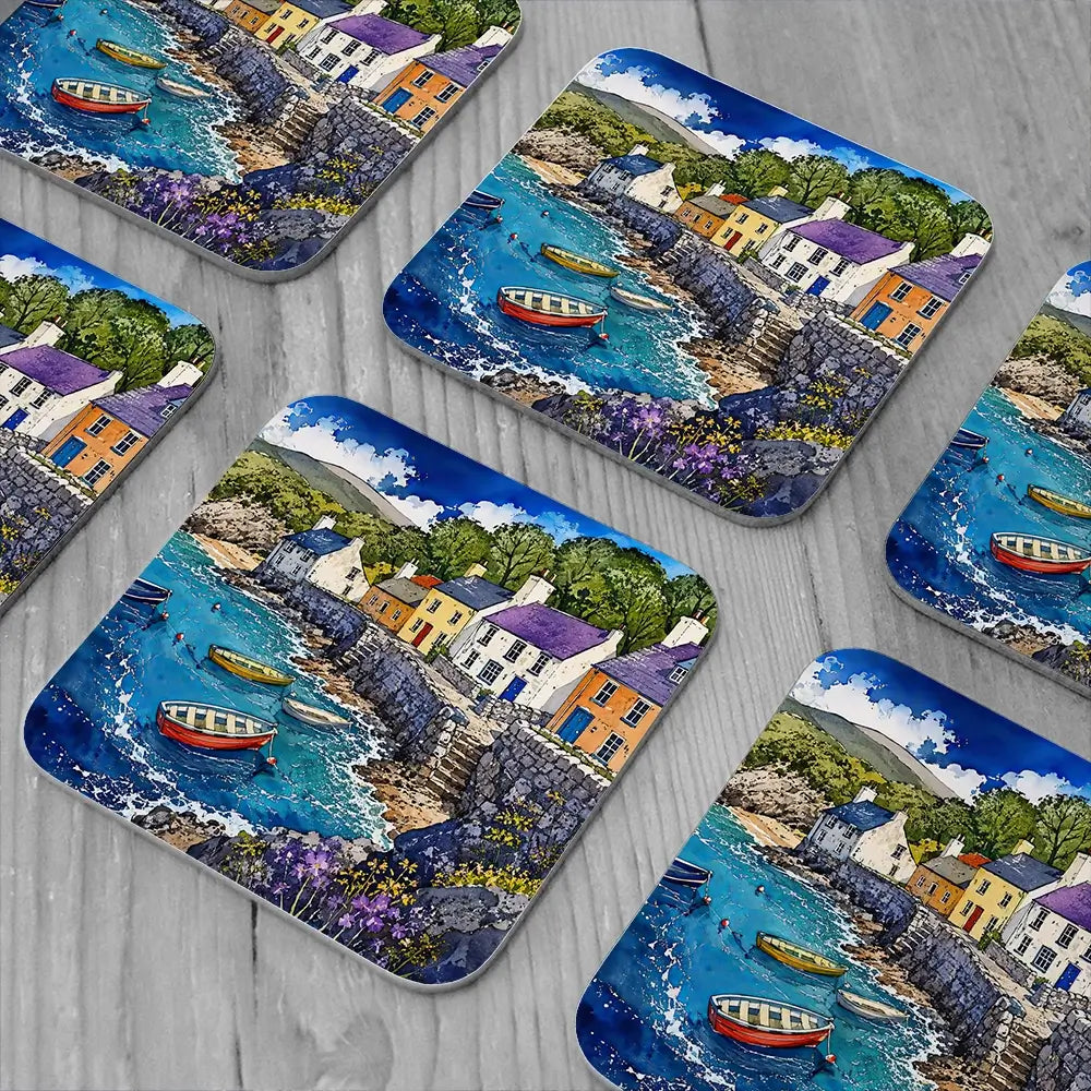 Village Harbour Coaster Set Village Harbour Coaster Set wall art product David Alexander Elder