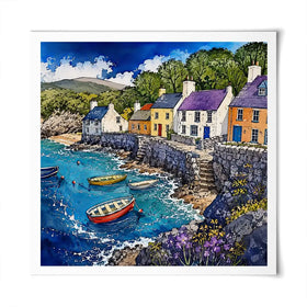 Village Harbour Square Art Print Village Harbour Square Art Print wall art product David Alexander Elder