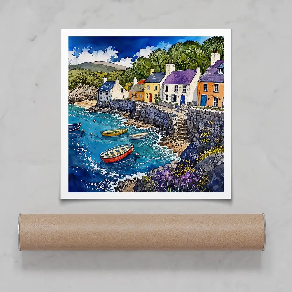 Village Harbour Square Art Print Village Harbour Square Art Print wall art product David Alexander Elder
